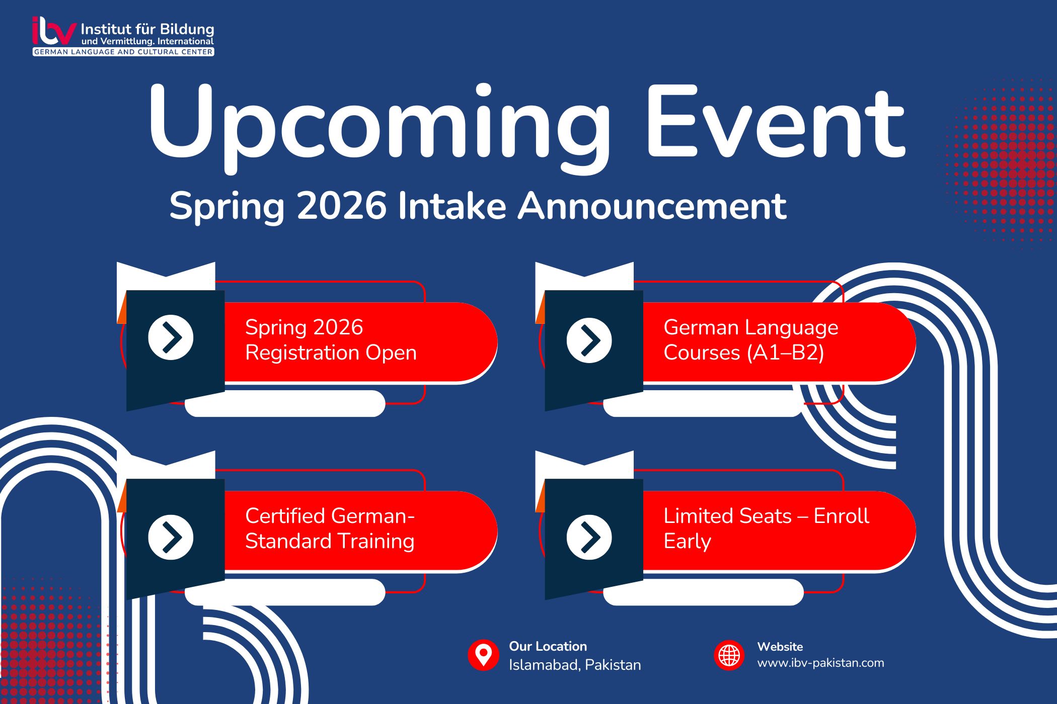 Spring 2026 Intake Announcement for German Language Programs
